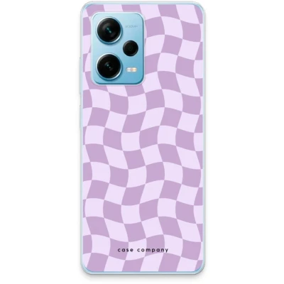 Afbeelding van Case Company® hoesje geschikt voor Xiaomi Redmi Note 12 Pro Plus Grid Paars Soft Cover Telefoonhoesje Bescherming aan alle Kanten en Schermrand