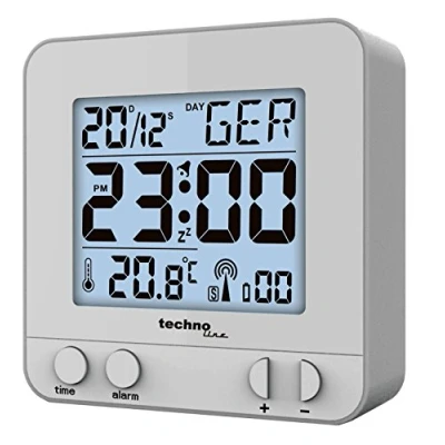 Afbeelding van WT 235 zilver moderne wekkerradio met aanraaksensor