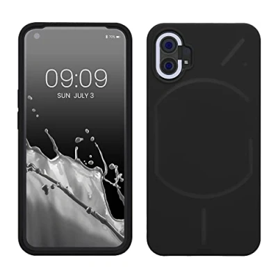 Afbeelding van kwmobile telefoonhoesje geschikt voor Nothing Phone (1) Hoesje met siliconen coating Smartphone case in zwart