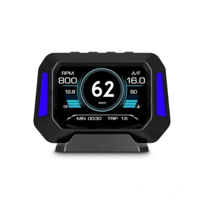 Afbeelding van AMROOLOO Hoofd up display voor auto, weergave met meerdere functies, snelheidsmeter, hellingsmeter, geschikt alle auto&#039;s