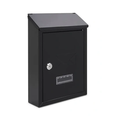 Image de Assorted Collections Boîte aux lettres murale verrouillable avec 2 clés, résistante intempéries, facile à installer, 21 x 30 7 cm (noir)
