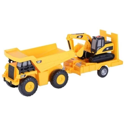 Afbeelding van Cat Kiepwagen + Trailer met Graafmachine