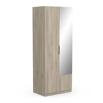Afbeelding van Garderobekast Spectre 80cm met spiegel mat wit