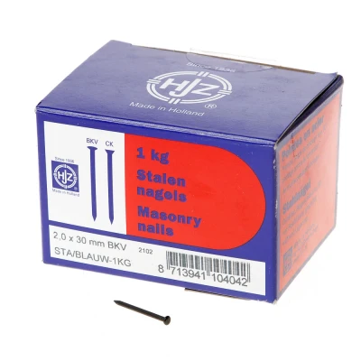Afbeelding van Hjz Stalen nagel bombe kop blauw 30 x 2.0mm 1kg