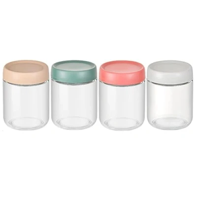 Afbeelding van Dolaso Overnight Oats Set van 4 500 ml weckpotten met schroefdeksel en herbruikbare glazen container, perfect voor een gezonde bereiding ontbijt, fitnessmaaltijden