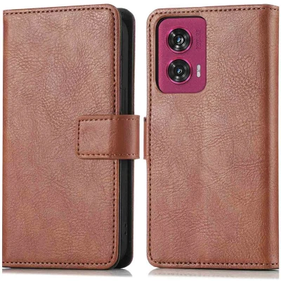 Afbeelding van imoshion Hoesje Geschikt voor Motorola Edge 50 Fusion Met Pasjeshouder Luxe Bookcase Bruin
