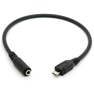 Afbeelding van OpenII Micro USB kabel mannelijk naar vrouwelijk 3,5 mm jack AUX audiokabel voor hoofdtelefoonadapter met actieve microfoon
