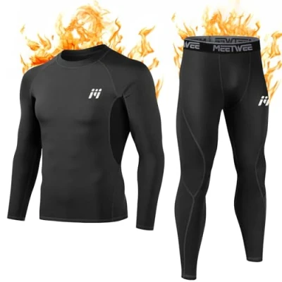 Afbeelding van MEETWEE Base Layer Thermo ondergoedset voor heren, zwart.