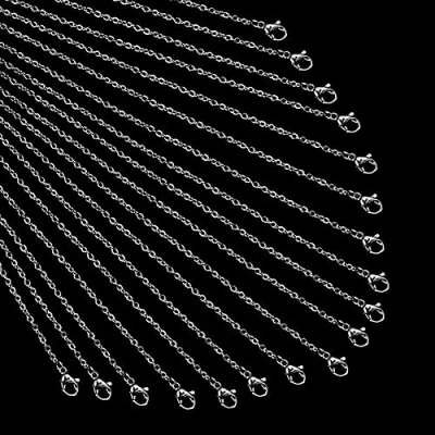Afbeelding van NBEADS 304 roestvrijstalen ketting met 20 strengen karabijnsluitingen, doe het zelf voor maken van halskettingen, armbanden, verlengingen, 50 cm