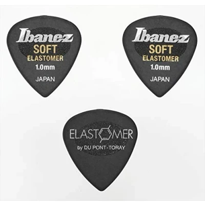 Afbeelding van Ibanez BEL16ST10S HBK Elastomer Short Teardrop Guitar Pick Soft 1.0mm (3 Pack) Plectrum set