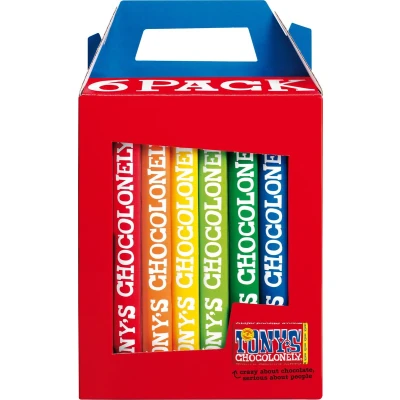 Afbeelding van Chocolade Tony&#039;s Chocolonely Rainbowpack Classic 6 repen à 180gr
