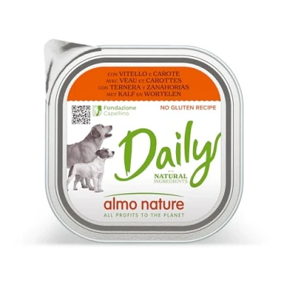 Afbeelding van Voordeelverpakking: 18x300g Almo Nature Daily met kalfsvlees en wortels nat hondenvoer