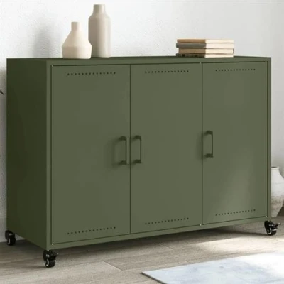 Afbeelding van vidaXL Dressoir 100,5x39x72 cm staal olijfgroen
