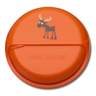 Afbeelding van Carl Oscar SnackDisc Take away opbergdoos kunststof oranje eland D 15 cm H 4.5