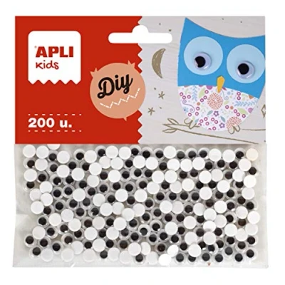 Afbeelding van APLI Kids 18251 ADH.RED.6MM zwarte beweegbare oogzakken, 200 stuks