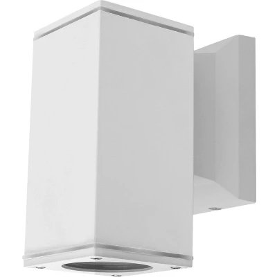 Afbeelding van Buitenlamp vierkant wit enkele GU10 lampvoet voor één spot waterdicht IP65