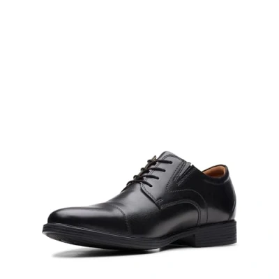 Afbeelding van Clarks whiddon heren sneakers, Zwart leder