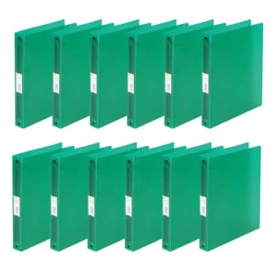 Afbeelding van Q CONNECT ringmap, PP, 4 ringen, 25 mm, transparant groen 12 stuks