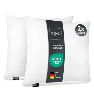 Afbeelding van LILENO HOME Set van 2 microvezelkussens, 50 x cm, wasbaar tot 95 C, met ritssluiting, als kussen voor bed of decoratief kussen, bankkussen