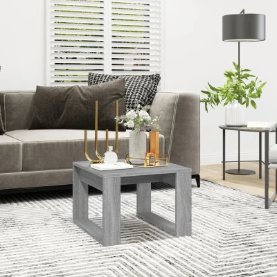 Afbeelding van Bijzettafel 50x50x35 cm bewerkt hout grijs sonoma eikenkleurig
