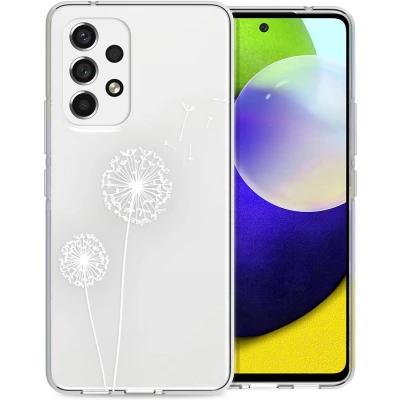 Afbeelding van iMoshion hoesje Geschikt voor Samsung Galaxy A53 Siliconen Design Wit / Dandelion