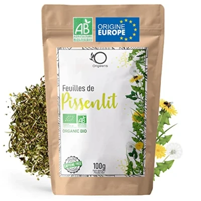 Afbeelding van ORIGEENS biologische paardenbloem kruidenthee, 100 g, oorsprong in Europa, paardenbloeminfusie, detox en diureticum, paardenbloembladeren