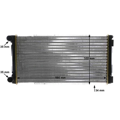 Afbeelding van MAHLE ORIGINAL CR 1109 000S Radiateur voor voertuigen Met airco 580mm 322mm 34mm schroef Handgeschakeld Koelribben mechanisch gelast