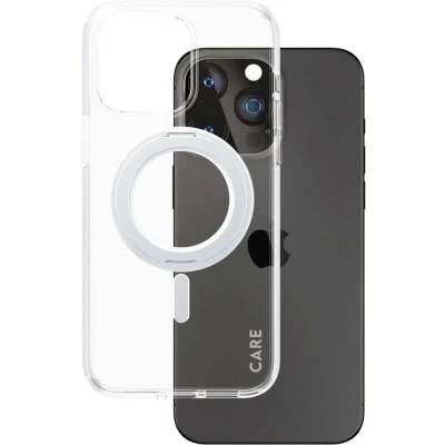 Afbeelding van CARE by PanzerGlass Feature Case Transparant w. Zilver Kickstand &amp; MagSafe iPhone15 Pro Max