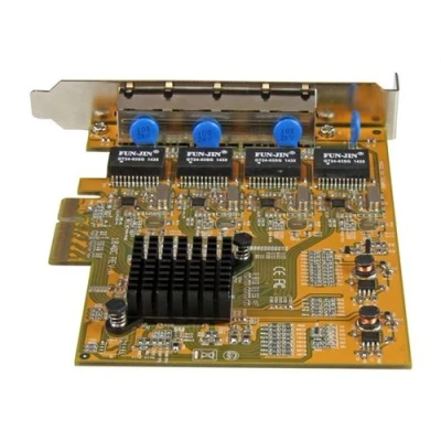 Image de StarTech.com Carte réseau PCI Express à 4 ports Gigabit Ethernet avec chipset Realtek RTL8111G Adaptateur NIC PCIe GbE x jaune