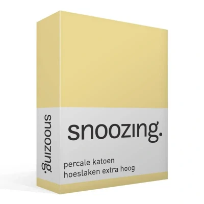 Afbeelding van Snoozing Hoeslaken Extra hoog Eenpersoons 90x210 cm Percale katoen Geel
