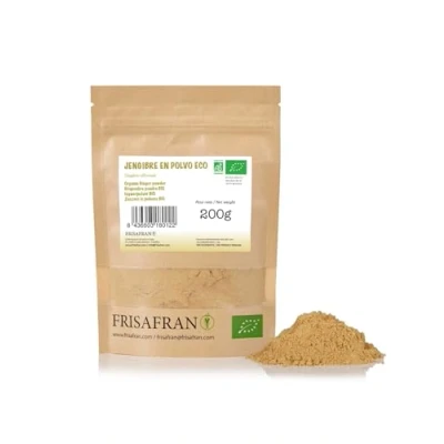 Image de FRISAFRAN Gingembre Bio en Poudre 200g De moulu végétalien sans additifs naturel