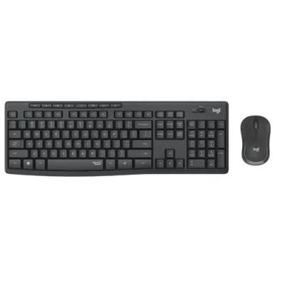Afbeelding van Logitech MK295 draadloos toetsenbord en muis combo SilentTouch technologie, volledig numeriek toetsenbord, sneltoetsen, nano USB ontvanger, 90% minder ruis, QWERTY Portugese lay out, zwart