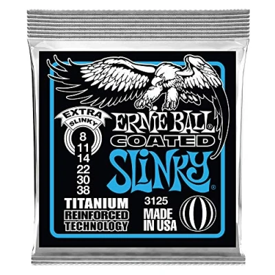 Afbeelding van Ernie Ball EB3125 8 38 Coated Titanium RPS Extra Slinky Elektrische gitaarsnaren