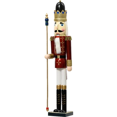 Afbeelding van Traditionele notenkraker met dirigeerstok en kroon 89 cm