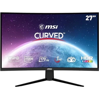 Image de MSI G273CQ Écran LED jeux incurvé 27&quot; 2560 x 1440 WQHD @ 170 Hz VA 300 cd/m² 3000:1 1 ms 2xHDMI, DisplayPort casque noir