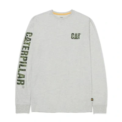 Afbeelding van Cat erpillar T shirt met lange mouwen banner van het handelsmerk voor heren, crème gemêleerd, L, Heather Cream