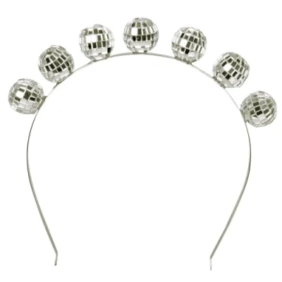 Afbeelding van Boland 00770 Tiara Disco zilver voor volwassenen broeikas ballen glanzende spiegel mozaïek hoofdtooi carnaval Halloween themafeest dames 10203629 Eén maat