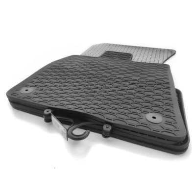 Afbeelding van 4 stuks rubberen vloermatten voor Audi Q5 SQ5 II FY vanaf 2017 &amp; Sportback (modern honingraatdesign), rubber, zwart