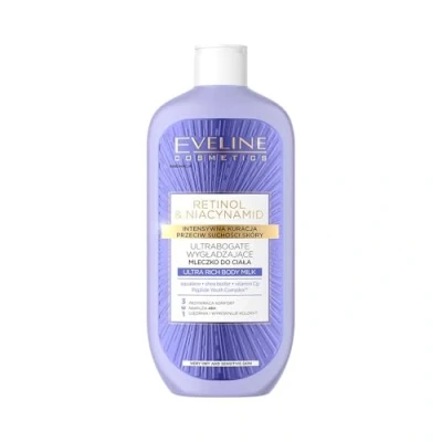 Afbeelding van Eveline Cosmetics Ultra rijke lichaamsmelk met retinol en niacinamide intensieve hydraterende verzorging verjongende bodylotion