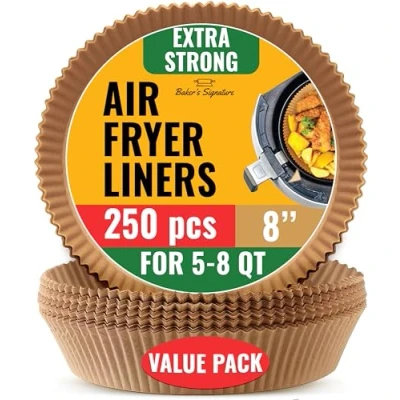 Afbeelding van 240 stuks ronde wegwerp papieren voering voor Ninja Air Fryer Airfryer, anti aanbak en oliebestendig eenvoudige reiniging, ideaal oven, pannen bakken