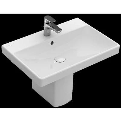 Afbeelding van Villeroy &amp; Boch Avento wastafel wit ceramic+ (60 x 47 cm) 1 kraangat,