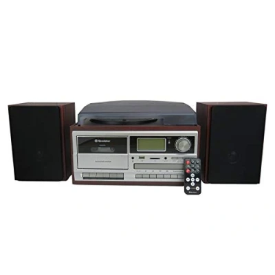 Afbeelding van Roadstar HIF 8892 Retro Platenspeler Radio Bluetooth met Externe Luidsprekers Wood