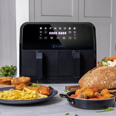 Afbeelding van BluMill Dubbele Airfryer XXL SYNC FINISH Touchscreen 8L 1700W