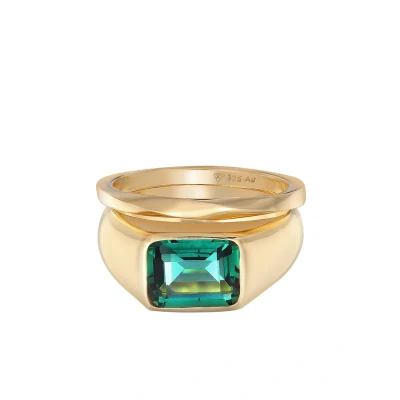 Afbeelding van Elli 2 PACK Statement LOOK Ring goldcoloured, Dames, Maat: 54, Gold coloured
