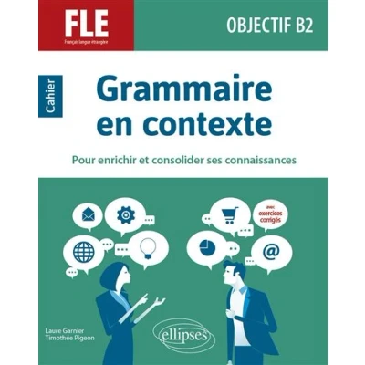 Image de FLE (français langue étrangère). Objectif B2. Grammaire en contexte