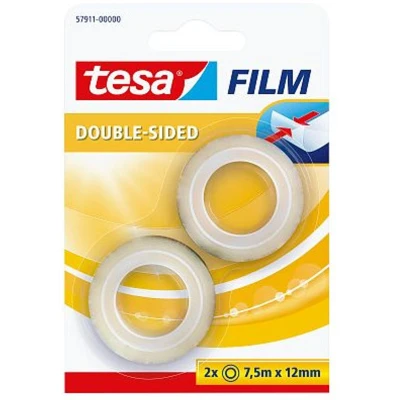 Afbeelding van Plakband Tesa 57911 dubbelzijdig 12mmx7,5m 2 rollen