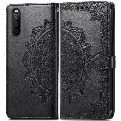Afbeelding van iMoshion Hoesje Geschikt voor Sony Xperia 10 III Met Pasjeshouder Mandala Bookcase Zwart