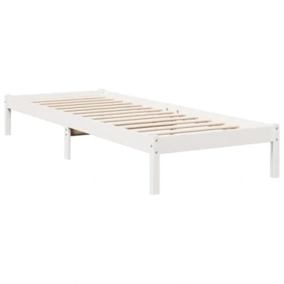 Afbeelding van vidaXL Bedframe extra lang zonder matras grenenhout wit 80x210 cm