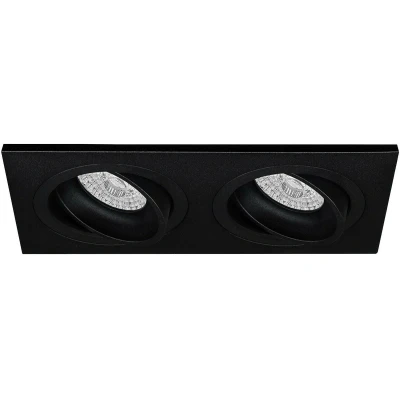 Afbeelding van Premium Inbouwspot Anas Zwart Verdiepte dubbele spot Extra Warm Wit (2700K) Met Philips LED