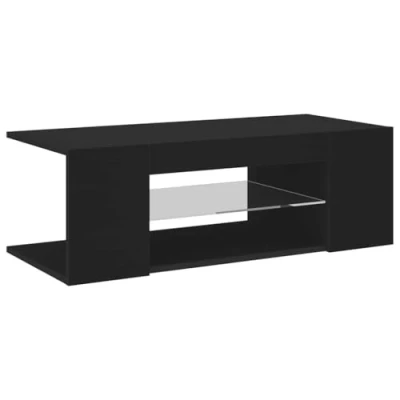 Image de vidaXL Meuble TV avec lumières LED Noir 90x39x30 cm804239